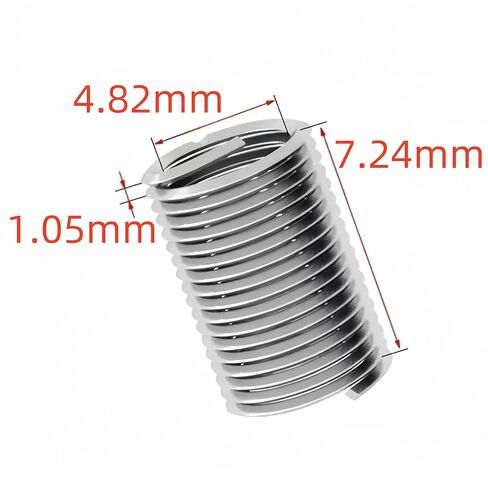 NACX #10-24 Helicoil Wire Inner Thread Inserts, 1.5D Coiled Wire Helical Screws, 304 Stainless Steel, 100Pcs in Saudi Arabia