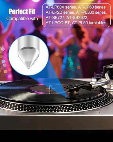 ATN3600LE ترقية إبرة مشغل التسجيل، إبرة القرص الدوار بيضاوية الشكل تناسب AT-LP60X AT-LP60XBT AT-SB727 AT-SB2022 AT-LPGO-BT AT-PL50 in Kuwait