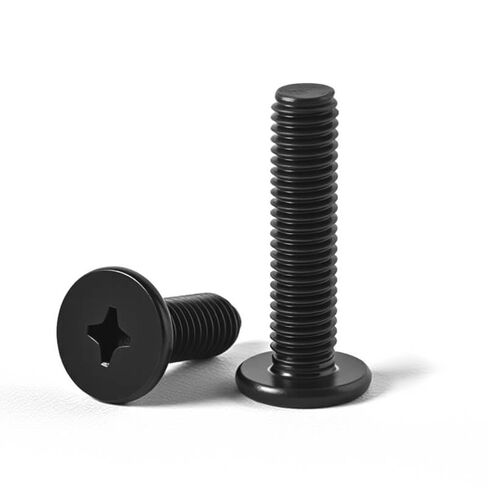 M3 x 8mm(50 Pack) Flat Round Head Phillips Drive Machine Screws Black Oxide 304 Stainless Steel Hardware Fastener in Saudi Arabia