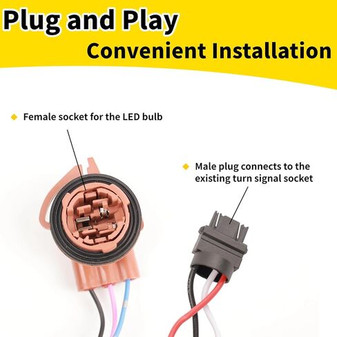 Upgraded 3157 3157a Led Resistor Turn Signal with Metal Screws Plug and Play, 3157 4157 Load Resistors Harness Fix Hyper Flash Error Decoder Switchback Led Resistor Kit 2 Pack 50W 6 Ohm in Kuwait