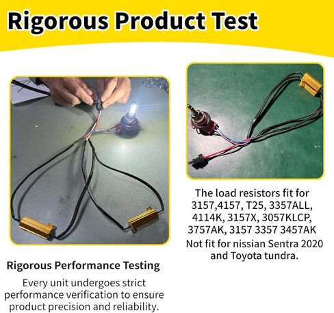 Upgraded 3157 3157a Led Resistor Turn Signal with Metal Screws Plug and Play, 3157 4157 Load Resistors Harness Fix Hyper Flash Error Decoder Switchback Led Resistor Kit 2 Pack 50W 6 Ohm in Kuwait