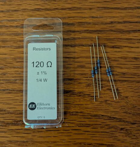 120 Ohm Resistor, 1/4 W, 1% (Pack of 5) in Saudi Arabia
