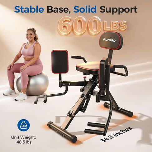 FLYBIRD 2-in-1 Hip Abductor & Adductor Machine, Lower Body Glute & Inner Thigh Workout Equipment for Home Gym, 6 Adjustable Resistance Bands and Dual Foot Bar in Kuwait