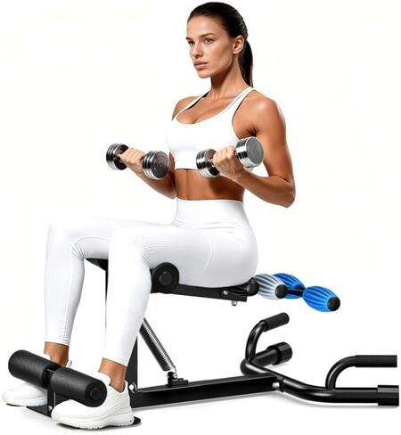 آلة القرفصاء القابلة للتعديل للنساء، مدرب عضلات الأرداف للصالة الرياضية المنزلية، معدات تمرين الساق والأساسية بأربعة مستويات مع دعم القرفصاء العميق، سعة 300 رطل in Kuwait