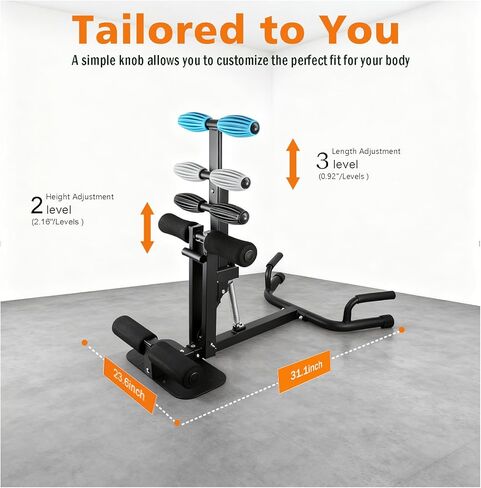 آلة القرفصاء القابلة للتعديل للنساء، مدرب عضلات الأرداف للصالة الرياضية المنزلية، معدات تمرين الساق والأساسية بأربعة مستويات مع دعم القرفصاء العميق، سعة 300 رطل in Kuwait