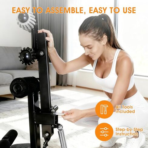 آلة القرفصاء القابلة للتعديل للنساء، مدرب عضلات الأرداف للصالة الرياضية المنزلية، معدات تمرين الساق والأساسية بأربعة مستويات مع دعم القرفصاء العميق، سعة 300 رطل in Kuwait