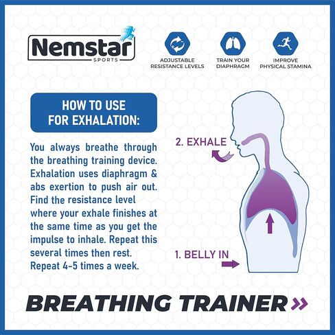 Compact Breathing Exercise Device for Lungs Made in USA Respiratory Lung Exerciser Device with Adjustable Valve - Diaphragm & Core Trainer Device for Athletes o2 Portable Breathing Trainer in Saudi Arabia