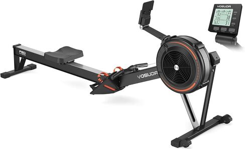 YOSUDA R2 Rowing Machine for Home, Professional Adjustable Air Resistance Rower Machines with Self-Powered Monitor, 53.7'' Row Rail, Ergonomic Comfort Seat, Easy Storage in Kuwait