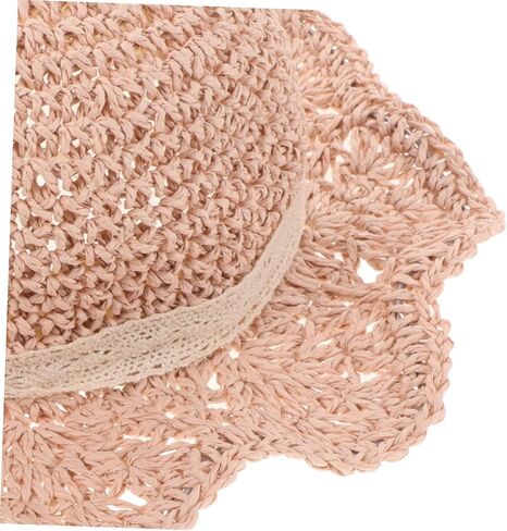 SAFIGLE Straw Hat for Lightweight Braided Sun Protection Cap with Fit Breathable Straw Material for Summer Outdoor Activities for Beaches and Sunny Days Pink in Saudi Arabia