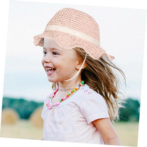 SAFIGLE Straw Hat for Lightweight Braided Sun Protection Cap with Fit Breathable Straw Material for Summer Outdoor Activities for Beaches and Sunny Days Pink in Saudi Arabia