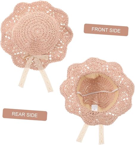SAFIGLE Straw Hat for Lightweight Braided Sun Protection Cap with Fit Breathable Straw Material for Summer Outdoor Activities for Beaches and Sunny Days Pink in Saudi Arabia