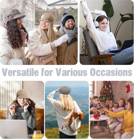 4 Pcs Womens Newsboy Cap Women Retro Classic Visor Newsboy Cabbie Cap Beret Hats with Flower Buckle for Woman Ladies Cabbie Fiddler dressie Newsboy Hats for Girls Gift Black in Kuwait