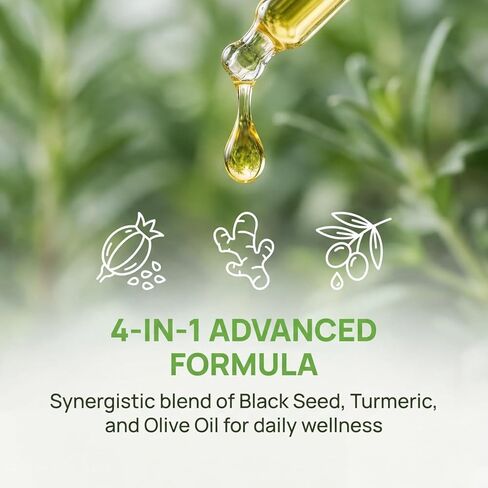 Oregano Oil Organic Drops - 80% Carvacrol, Extra Strength & Undiluted - with Black Seed Oil, Turmeric & Vitamin E - Oil of Oregano Supplement for Immune and Digestive Support - Vegan, 2 Fl Oz in Saudi Arabia