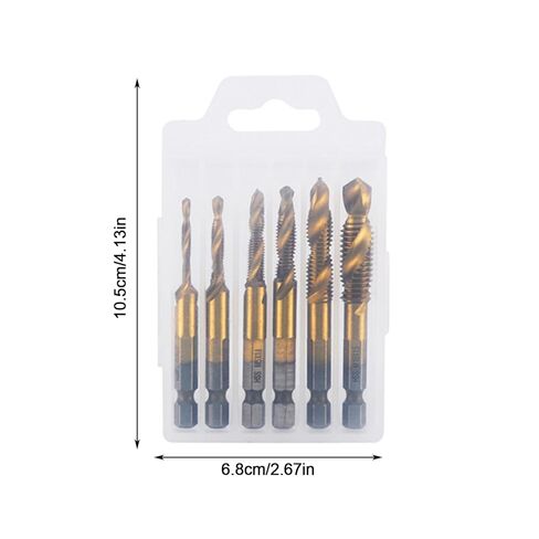 Tap Bit Set,Hexagonal Shank Deburring Threading Bit,Combination Drill Tap Set | for Metalworking Woodworking Industry Automotive Construction Garage Electrician Plumbing Workshop in Saudi Arabia
