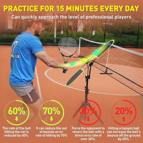 مدرب التنس توب سبين، أدوات تدريب التنس للتدريب على الدوران العلوي والظهر، معدات تدريب التنس المحمولة للاستخدام في المنزل والملعب والمكتب in Kuwait