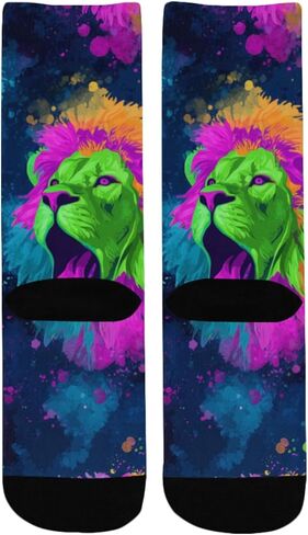 Vector Watercolore Lions Hiking Socks - Toddler Boys & Girls Warm Thick Thermal Winter Crew Socks for School, Daily Wear & Outdoor Activities in Saudi Arabia