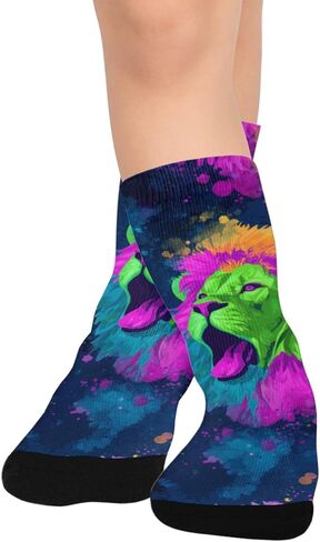 Vector Watercolore Lions Hiking Socks - Toddler Boys & Girls Warm Thick Thermal Winter Crew Socks for School, Daily Wear & Outdoor Activities in Saudi Arabia