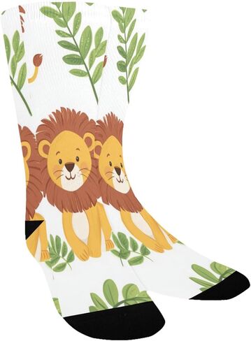 جوارب لطيفة للمشي لمسافات طويلة على شكل حيوانات الحياة البرية على شكل أسد - جوارب شتوية حرارية سميكة دافئة للأولاد والبنات للمدرسة، والارتداء اليومي والأنشطة الخارجية in Kuwait