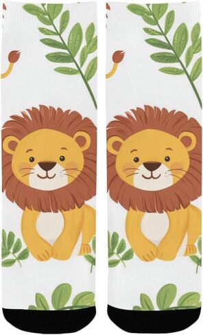 جوارب لطيفة للمشي لمسافات طويلة على شكل حيوانات الحياة البرية على شكل أسد - جوارب شتوية حرارية سميكة دافئة للأولاد والبنات للمدرسة، والارتداء اليومي والأنشطة الخارجية in Kuwait