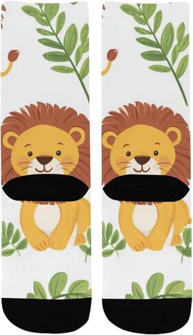 جوارب لطيفة للمشي لمسافات طويلة على شكل حيوانات الحياة البرية على شكل أسد - جوارب شتوية حرارية سميكة دافئة للأولاد والبنات للمدرسة، والارتداء اليومي والأنشطة الخارجية in Kuwait
