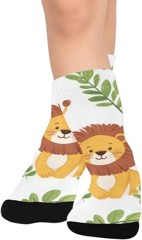 جوارب لطيفة للمشي لمسافات طويلة على شكل حيوانات الحياة البرية على شكل أسد - جوارب شتوية حرارية سميكة دافئة للأولاد والبنات للمدرسة، والارتداء اليومي والأنشطة الخارجية in Kuwait