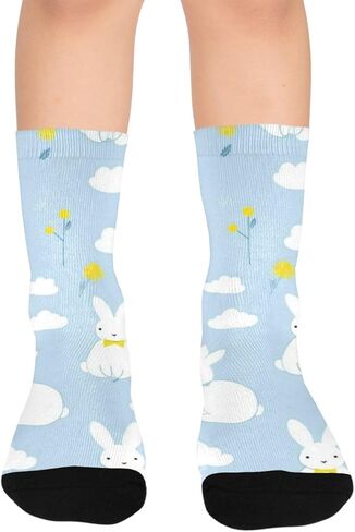Bunny Cloud Blue Hiking Socks - Toddler Boys & Girls Warm Thick Thermal Winter Crew Socks for School, Daily Wear & Outdoor Activities in Saudi Arabia