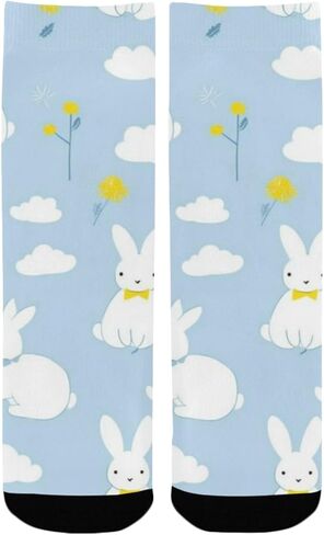 Bunny Cloud Blue Hiking Socks - Toddler Boys & Girls Warm Thick Thermal Winter Crew Socks for School, Daily Wear & Outdoor Activities in Saudi Arabia