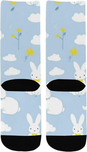 Bunny Cloud Blue Hiking Socks - Toddler Boys & Girls Warm Thick Thermal Winter Crew Socks for School, Daily Wear & Outdoor Activities in Saudi Arabia