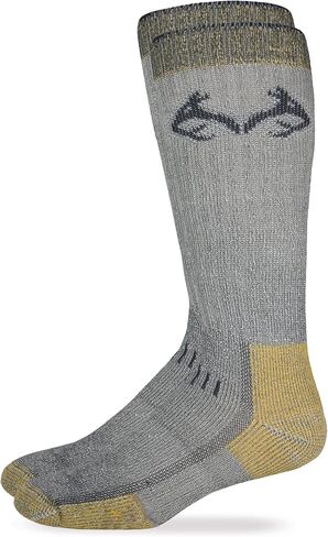 REALTREE Boys Merino Uplander Boot Socks, Grey, Small in Saudi Arabia