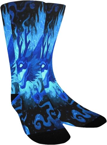 A Blue Fire Dragon Hiking Socks - Toddler Boys & Girls Warm Thick Thermal Winter Crew Socks for School, Daily Wear & Outdoor Activities in Saudi Arabia