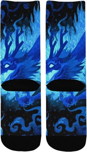 A Blue Fire Dragon Hiking Socks - Toddler Boys & Girls Warm Thick Thermal Winter Crew Socks for School, Daily Wear & Outdoor Activities in Saudi Arabia