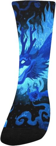A Blue Fire Dragon Hiking Socks - Toddler Boys & Girls Warm Thick Thermal Winter Crew Socks for School, Daily Wear & Outdoor Activities in Saudi Arabia