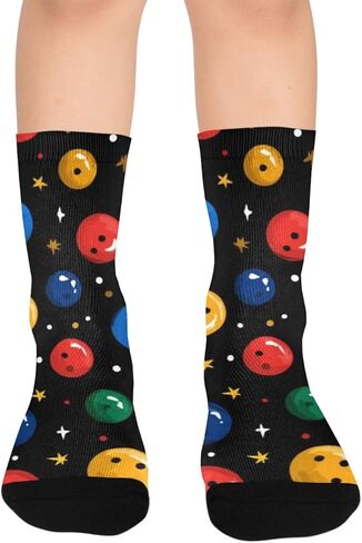 Playful Bowling Ball Star Hiking Socks - Toddler Boys & Girls Warm Thick Thermal Winter Crew Socks for School, Daily Wear & Outdoor Activities in Saudi Arabia