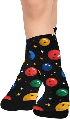 Playful Bowling Ball Star Hiking Socks - Toddler Boys & Girls Warm Thick Thermal Winter Crew Socks for School, Daily Wear & Outdoor Activities in Saudi Arabia