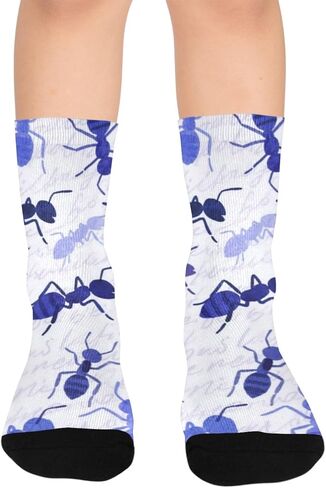 Watercolor Purple Ants Hiking Socks - Toddler Boys & Girls Warm Thick Thermal Winter Crew Socks for School, Daily Wear & Outdoor Activities in Saudi Arabia