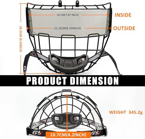GY Hockey Helmet Cage & Face Shield Protector Combo Ice Hockey Full Face Shield Junior (JR-PC530-Smoke) in Kuwait