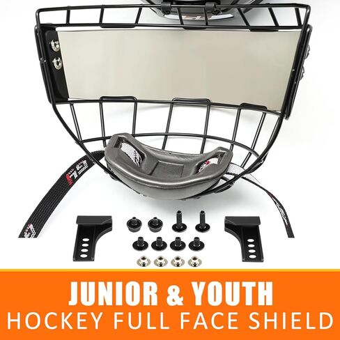 GY Hockey Helmet Cage & Face Shield Protector Combo Ice Hockey Full Face Shield Junior (JR-PC530-Smoke) in Kuwait