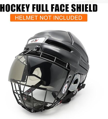 GY Hockey Helmet Cage & Face Shield Protector Combo Ice Hockey Full Face Shield Junior (JR-PC530-Smoke) in Kuwait