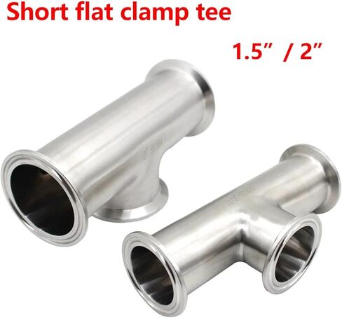 1.5 بوصة (TC50.5mm) و2 بوصة (TC64mm) أنبوب تي قصير مسطح للطعام SS304/316L من الفولاذ المقاوم للصدأ (2 بوصة، SS304) in Kuwait