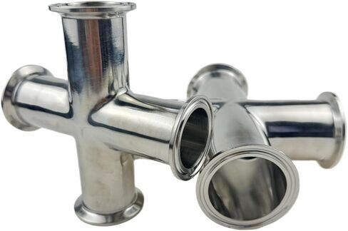 Quick-Release 4-Way Cross Joint Clamp-Type Chuck Equal-Diameter 304 Stainless Steel Quick-Open Pipe for Plumbing(1-1/4") in Kuwait