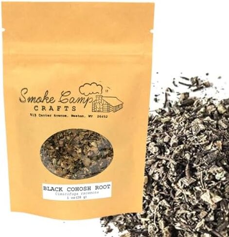 Smoke Camp Crafts | Black Cohosh Root (Cimicifuga racemosa) 1 oz Dried Herb | Hand-Packaged | Made in West Virginia in Saudi Arabia