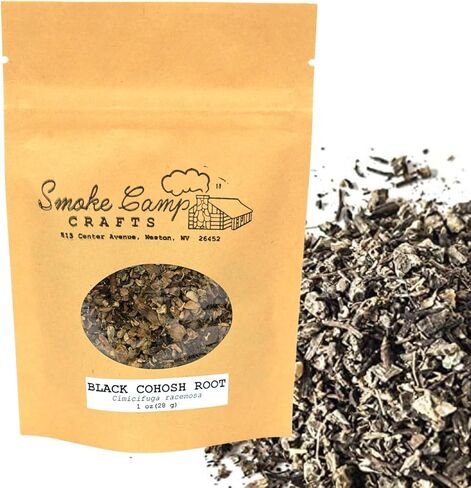 Smoke Camp Crafts | Black Cohosh Root (Cimicifuga racemosa) 1 oz Dried Herb | Hand-Packaged | Made in West Virginia in Saudi Arabia