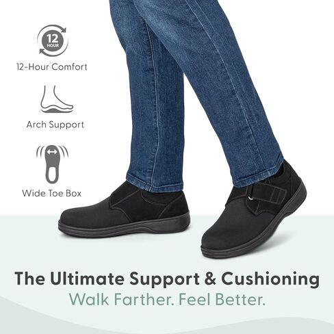 Orthofeet Men's Orthopedic Bismarck Adjustable Stretch Casual Shoe in Saudi Arabia