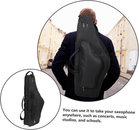 Portable Alto Saxophone Case Thickened Shockproof Design Shoulder Straps and Convenient Carrying Handle Sax Storage Bag for School Concerts and Travel in Saudi Arabia