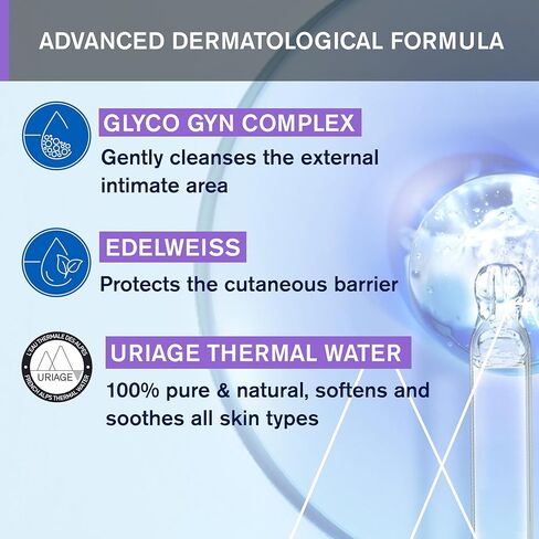 Uriage Gyn-Phy Itimate Wash Refreshing Gel Daily Hygiene For External Itimate Areas, Gently Cleanses & Respects Natural Balance, Foaming Gel, Floral Fragance, Tested Under Gynecological Control in Saudi Arabia