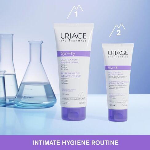 Uriage Gyn-Phy Itimate Wash Refreshing Gel Daily Hygiene For External Itimate Areas, Gently Cleanses & Respects Natural Balance, Foaming Gel, Floral Fragance, Tested Under Gynecological Control in Saudi Arabia