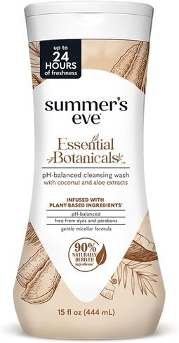 Summer’s Eve Essential Botanicals Daily Feminine Wash, Coconut Aloe, Gentle pH-Balanced Body Wash for Women, Feminine Care to Remove Vaginal Odor, Gynecologist Tested, 15 fl oz in Saudi Arabia