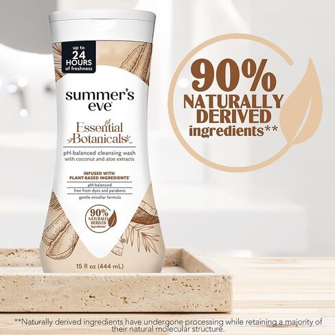Summer’s Eve Essential Botanicals Daily Feminine Wash, Coconut Aloe, Gentle pH-Balanced Body Wash for Women, Feminine Care to Remove Vaginal Odor, Gynecologist Tested, 15 fl oz in Saudi Arabia