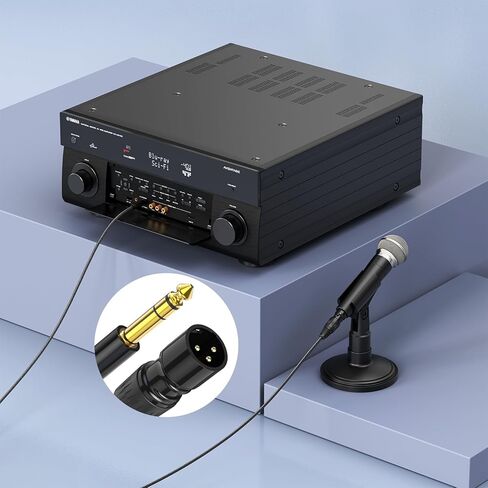 XLR ذكر إلى 1/4، TRS إلى 6.35 مم 2 حزم من موصلات النايلون المطلية بالذهب، كابل ذكر ربع بوصة إلى XLR ذكر لمكبرات الصوت، والخلاطات، ومكبرات الصوت - 10 أقدام in Kuwait