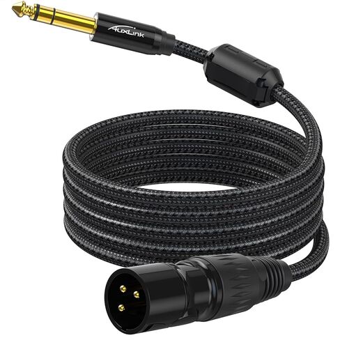 XLR ذكر إلى 1/4، TRS إلى 6.35 مم 2 حزم من موصلات النايلون المطلية بالذهب، كابل ذكر ربع بوصة إلى XLR ذكر لمكبرات الصوت، والخلاطات، ومكبرات الصوت - 10 أقدام in Kuwait